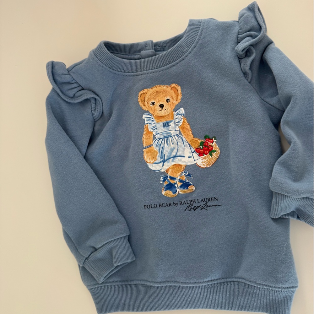 Ralph Lauren Blue Polo Bear Crewneck Sweatshirt